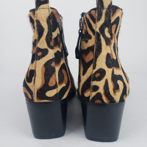 L. Paolo Womens Ankle Booties cheetah print with real fur Size 6.5 - Picture 10 of 16